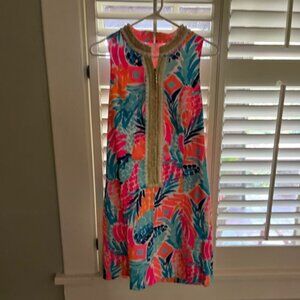 Lilly Pulitzer Classic Shift Dress Pineapple Print Size 10